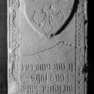 Grabplatte Goeslin gen. Schultheiß, Zweitverwendung 15. Jh., Drittverwendung für Johannes Giltz; Zustand 2002