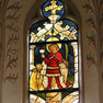 Bildfenster und Beischrift mit der Nennung des Vornbacher Abtes Dietrich (Theodorich) II.