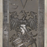 Metallplatte mit Sterbevermerk für den Dompropst Albert Graf von Wertheim.