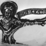 Vergoldeter Hostienpyxis aus Silber und Ciborium mit Halbfiguren