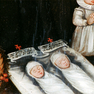 Die Familie des Michael Scherffer von Scherffenstein auf der linken Darstellung im Hauptgeschoss des Epitaphs.