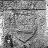 Quaderstein mit Wappen und Initialen des Hans Christoph von und zu Schönburg und Jahreszahl