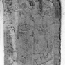 Sterbeinschrift für Wernhard Grubar und seine Ehefrau Wandel (Wandula) auf dem Fragment einer Wappengrabplatte