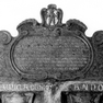 Aufsatz mit Gedenkinschrift zu der Überführung der Gebeine und der Denkmäler der Klosterstifter in die Klosterkirche unter Abt Benedikt Hepauer im Jahre 1642