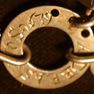Ring an Schützenkette mit eingravierter, umlaufender Inschrift.