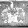 Flügelaltärchen, Predella, Detail mit Wappenbeischrift