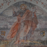 Stifterinschrift des Hans Stainauer zur Wandmalerei Christus als Salvator mundi