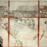 Wandmalereien mit sieben der Zehn Gebote