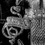 Kasel, Rückseite, Detail mit Kreuztitulus
