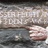 Inschrift an Hochwassermarke mit Zeigehand 