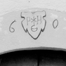 Rundbogenportal, Detail mit Jahrezahl