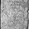 Grabinschrift für Michael Lochmair auf der Grabplatte für eine unbekannte Person (Nr. 100), an der Südwand im siebenten Joch von Westen in der unteren Reihe. Zweitverwendung der Platte.