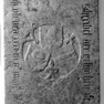 Grabinschrift des Konrad Schreibel auf einer Wappengrabplatte