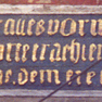 Balken mit Inschrift und Hausmarke
