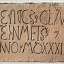 Sandsteintafel mit Meisterinschrift und Jahreszahl
