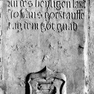 Grabplatte für den Bürger Hans Endel, an der Südwand im elften Abschnitt von Westen. Rotmarmor.