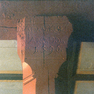 Name als Bauinschrift im Kapitell des hinteren Holzpfeilers auf der Südseite des Langhauses.