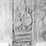 Grabinschrift für Lukas Regnolt zu Martinsbuch auf einer Wappengrabplatte