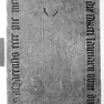 Sterbeinschrift für den Abt Johannes Stückl auf einer figuralen Grabplatte
