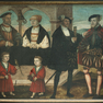 Tafelbild mit Markgraf Bernhard III. von Baden-Baden, seiner Familie und den Vormündern seiner Kinder