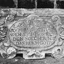 Schkortleben, Epitaph Heinrich u. Friedrich Hermann von Biesenroth, Inschrift (D) (1617) – (hist. Aufnahme)