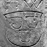 Stiftung Moritzburg, Standbild der hl. Helena, Detail der Inschriften (1501/02)