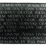 Sterbeinschrift auf einer Schrifttafel vom Denkmal des Johann van den Bosch und seiner Ehefrau Anna, geb. Hunger