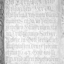 Grabplatte für Anna Trappmann, an der Südwand, zehnte von Westen, oben. Rotmarmor.