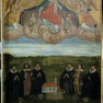 Votivinschrift der Schongauer Bürger Georg Spieﬂ, Johann Gabriel Mayr, Hans Bögle, Thomas Finsterwalder, Johann Kolb und Andreas Staiger auf einem Gemälde