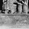 Sterbeinschriften auf dem Epitaph des Michael Glück und seiner Ehefrauen Walburga, geb. Grabmann, und Richilla, geb. Scholnhammer