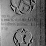 Grabinschrift für Bartholomäus Weltenburger auf der Grabplatte der Margret Notscherf († 1431)