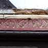Inschrift auf Schwellbalken.