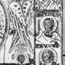 Namensinschriften und Bibelspruch auf dem Vorderdeckel des Codex Blidenstatensis