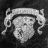 Kasel, Rückseite, Detail mit Wappenstickerei