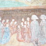 Kreuztituli und Stifterinschrift zur Wandmalerei der Beweinung Christi