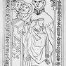 Dom, Kreuzgang, Grabmal für Heinrich Tamme (1462), Zeichnung Teitge