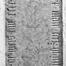 Grabplatte für den Kaplan Ulrich Vehaimer, innen. Rotmarmor. Kelch in Ritzzeichnung.