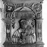Stifterinschrift des Simon und Sterbeinschrift des Johann Eck auf dem Wandgrabmal