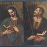Die auf Holztafeln gemalten Apostel werden durch Tituli gekennzeichnet. Hier: Mathias, Judas Thadeus, Simon und der jüngere Jakobus. [2/4]