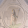 St. Andreas, Stuckdekoration, Decke unterhalb der Orgel, Inschrift IX,1 E