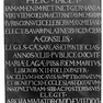 Stifterinschrift auf der Inschriftentafel vom Grabdenkmal des Joachim Denich und der Maria, geb. Haas (Laga)