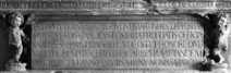 Bild zur Katalognummer 159: Sockel mit Inschrifttafel des Epitaphs des Stiftsherrn und Propstes Petrus Lutern