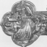 Altarkreuz, Endung des linken Kreuzarmes (Inv.-Nr. L1)