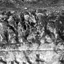 Fünf Fragmente vielleicht einer Grabplatte für Nikolaus Stuckler, Pfarrer von St. Ägid (Nr. 63 †), und einen weiteren Verstorbenen (Nr. 287 †), ehemals außen an der Ostwand und Nordwand der Severinszelle. Rotmarmor.