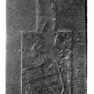 Grabinschrift für Lienhard Smacz auf einer Wappengrabplatte