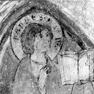 Wandmalereien, an Süd-und Nordwand der Burgkapelle. Heilige mit Nimben.