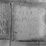 Sterbeinschrift für Pater Michael Suevus (Schwab?) auf einem Bodenplättchen
