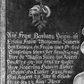 Porträt Äbtissin Margareta Stülzer, Detail mit Inschrift