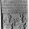 Grabinschrift auf der Wappengrabtafel des Rudolfo Zoanetti