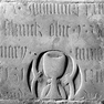 Sterbeinschrift auf dem Fragment der Grabtafel des Johann Reckenschink
